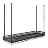 Ceiling-Mounted Bar Wine Rack Wine Glass Hanging Rack 46.9x13in Black