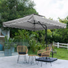 Garden Parasol Banana Cantilever Umbrella Crank Sun Shade Patio Outdoor W/ Base