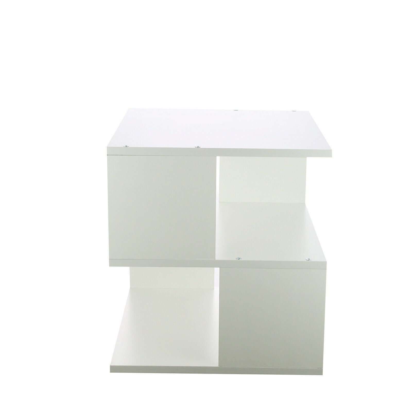 Modern Coffee Tea Table Square Side Desk Bedroom Nightstand with Storage Shelf