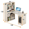 120cm Shelving Computer Desk Student Study Corner Table 8 Book Shelves Bookcase