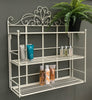 Cream Scroll 3 Tier Wall Hanging Shelf Unit Metal Shelf Storage Display Decor