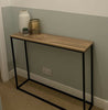 Slim Hallway Console Table Narrow Industrial Sideboard Display Unit Metal Desk