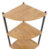 3 Tier Corner Shelving Unit Wooden Storage Rack Organizer Shelf Stand Steel Legs