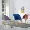 1 x Modern Velvet Dining Chair Make-up Chair Kitchen Office Lounge Armchair Blue