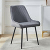 Set of 1/2 Dining Chairs Velvet Chair Padded Seat Metal Legs Home Kitchen Grey