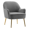 Velvet Fabric Armchair Modern Living Room Casual Single Sofa Chair w/ Metal Legs
