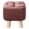 Luxury Padded Wooden Footstool Ottoman Square/Round Pouffe Stool Wood 4 Legs UK