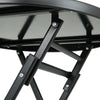 Indoor Outdoor Folding Table Glass Top Iron Frame Garden Bistro Table 60/80cm