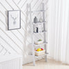 5 Tier Ladder Shelving Unit Wall Leaning Wood Bookcase Book Shelf Storage Stand