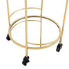 Industrial Drinks Trolley Glass & Metal Cart Vintage Serving Shelf Kitchen Table