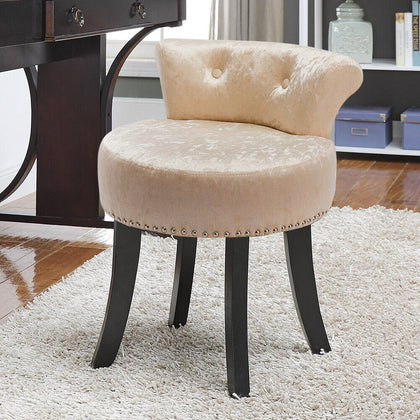 Soft Velvet Bedroom Dressing Table Stool Chair Vanity Piano Seat Makeup Pouffe