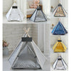 Nordic Pet Teepee Tent Cat Dog Cushioned Bed House Fabric Folding Cushion Tents