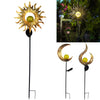 Solar Powered Sun/Moon/Flame LED Stake Light Ground Garden Lawn Outdoor Lamp NEW