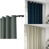 Pair Thick Blackout Eyelet Ring Top Curtains Pencil Pleat Panel Door Curtain Gre