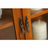 Small Cabinet Glass Door Cupboard Storage Shelves Rustic Wooden Display Unit New