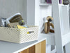 Rattan Plastic Studio Storage Handy Basket Office Home Kitchen Tidy Organiser