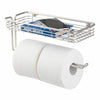 Chrome Wall Mounted Bathroom Toilet Paper Roll Holder Organiser Dispenser Shelf