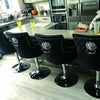 Heavy Duty Velvet Lion Knocker Bar Stool Thicken Upholstered Button Chair 360°