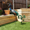 Large Peacock Bird Bath Table Feeder Solar Light Garden Ornament Outdoor Decor