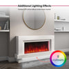 White Freestanding Electric Fireplace with LED Lights 48 inch - Amberglo AGL035