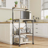 Kitchen Baker's Rack Microwave Oven Cart on Wheels with Side Hooks 3 Shelves