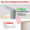 LED Sliding Door Bathroom Mirror Cabinet With Shelf Storage IP44 Rated 430x690mm