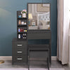 Dressing Table With Drawers Mirror Stool Set Makeup Desk Vanity Table Bedroom