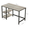 Modern Computer Desk Office Large Shelf Storage Metal Writing PC Laptop Table