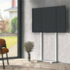 White No Drill Floor TV Stand Tall with Bracket Mount 32-100" Height Adjustable