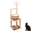 Cat Tree Activity Center Kitten Climbing Tower Grey Scratching Post Plush Basket