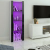 Modern Tall Display Cabinet Cupboard Sideboard Unit RGB LED Lights Living Room