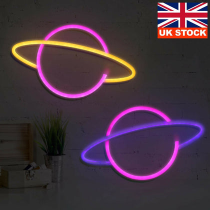 LED Neon Sign Lamp Universe Panel Wall Light Home Party Room Bar Decoration