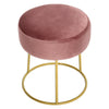 Round Vanity Bedroom Velvet Dressing Table Chair Stool Pouffe Metal Golden Leg