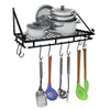 Kitchen Hanging Pot Pan Rack Wall Utensils Storage Shelf Saucepan Holder Hooks