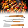 Professional 3Pcs Stainless Steel BBQ Cooking Utensil Set Spatula Tongs and Fork