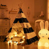 Portable Children Indian Teepee Tent Black and White Stripe Romantic Play House