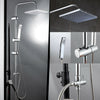 Shower Kit Twin Head 2 Mixer Shower Heads Rail Hose Riser Square Bathroom Set UK