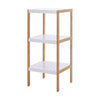 3Tier Bamboo Wood Corner Ladder Shelf Shelving Unit Corner Storage Rack Bookcase
