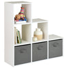 White 6 Cube Shelving Unit Furniture Shelves 3 Grey Fabric Storage Box