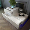 High Gloss Bedside Table Nightstand Cabinet Side Chest of Drawer RGB LED Bedroom
