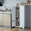 Tall Cupboard Wood Floor Stand Storage Cabinet With 4 Doors Storage Unit White