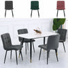 4x Ergonomic Dining Chairs Velvet Padded Seat Black Metal Legs Kitchen Furniture