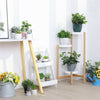 3 /4 Tier Bamboo Plant Stand High-Low Balcony Plant Stand Flower Display Shelves