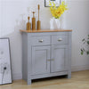 Living Room Storage Cabinet Sideboard Cupboard 2 Door&2 Drawer White/Grey