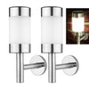 Stainless Steel Solar Power LED Wall Lights Fence Door Lamp Outdoor Garden 2x