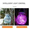 LED Solar Lamp Cracked Glass Ball Hanging Light Outdoor Garden Yard Decor UK