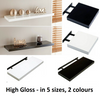 HIGH GLOSS Shelf Floating Wall Shelves White Black Grey Bookcase Display
