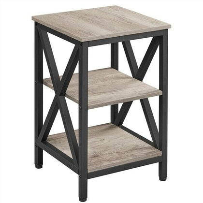 3 Tier Side Table, Bedside Table,Coffee Snack Table for Living Room/Bedroom,Gray