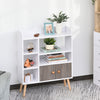 Mid-Century Modern Small Bookcase Retro Side Cabinet Shelf Storage Shelving Unit