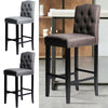 High Kitchen Bar Stools Footrest Breakfast Bar Stools Padded Seat Buttoned Back